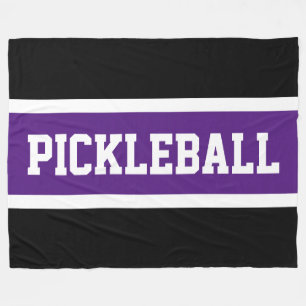 Couverture Polaire PICKLEBALL Athlétisme Noir violet blanc rayures