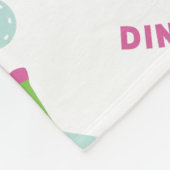 Couverture Polaire Pickleball Personnalisé Monogramme Bleu Vert Rose (Coin)