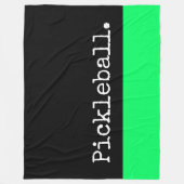 Couverture Polaire PICKLEBALL Texte Vert Citron Clair Rayure Sur Fond (Devant)