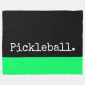 Couverture Polaire PICKLEBALL Texte Vert Citron Clair Rayure Sur Fond (Devant (Horizontal))