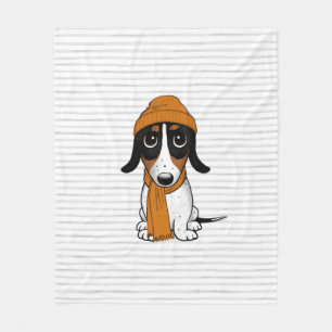 Couverture Polaire Piebald Dachshund Chien Hipster