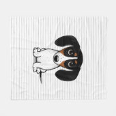 Couverture Polaire Piebald Dachshund Cute Chien Coquelicot Blanche (Devant (Horizontal))