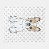 Couverture Polaire Piebald French Bulldog / Frenchie Cartoon Chien (Devant (Horizontal))