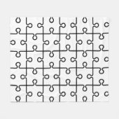 Couverture Polaire Pièce de puzzle géométrique blanche noire Motif ré (Devant (Horizontal))
