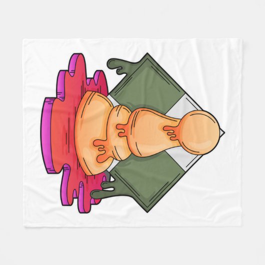 Couverture Polaire Pièce d'échecs Pawn (Devant (Horizontal))