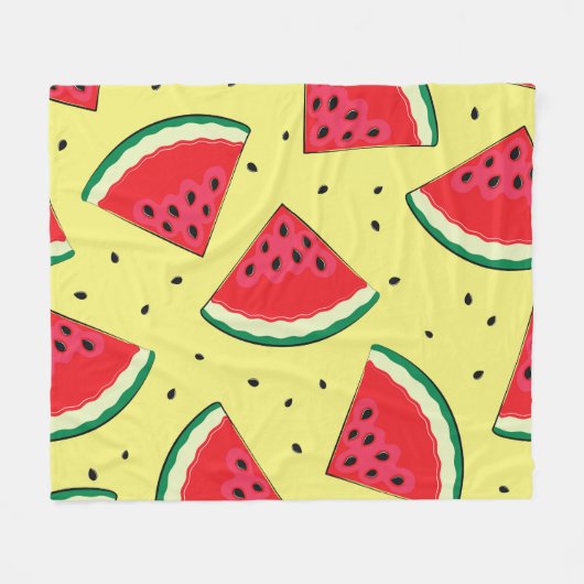 Couverture Polaire Pièces de pastèque : Motif Jaune d'été (Devant (Horizontal))
