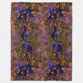 Couverture Polaire Pierre de feu dorée, bleue et verte (Devant)