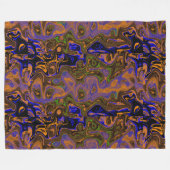 Couverture Polaire Pierre de feu dorée, bleue et verte (Devant (Horizontal))