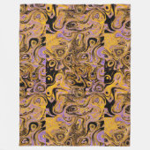 Couverture Polaire Pierre de feu jaune et rose (Devant)