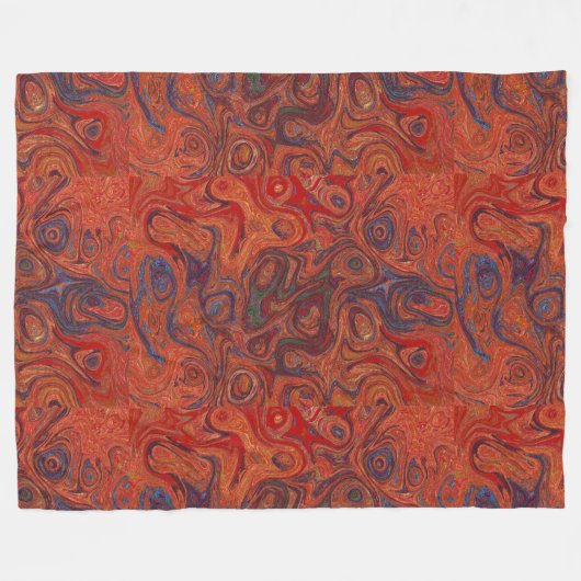 Couverture Polaire Pierre de feu orange brûlée 1 (Devant (Horizontal))