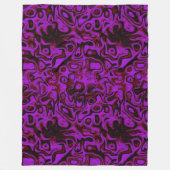 Couverture Polaire Pierre de feu rose, rouge et noir (Devant)