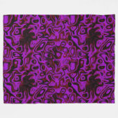 Couverture Polaire Pierre de feu rose, rouge et noir (Devant (Horizontal))