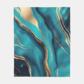 Couverture Polaire Pierre de marbre métallique en or bleu (Devant)
