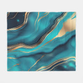 Couverture Polaire Pierre de marbre métallique en or bleu (Devant (Horizontal))