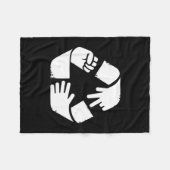 Couverture Polaire Pierre feuille ciseaux symbole de recyclage main d (Devant (Horizontal))