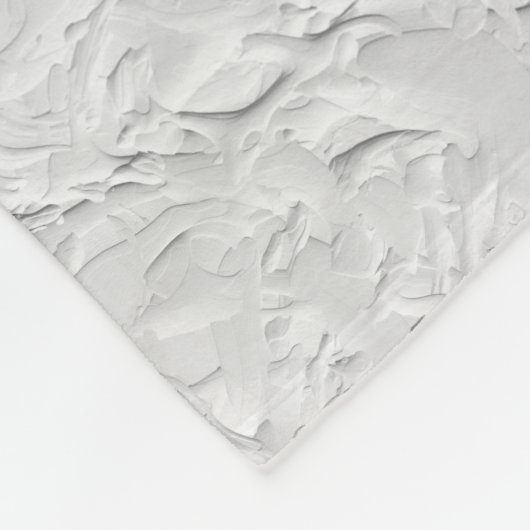 Couverture Polaire Pierre texturée blanche, Art Abstrait monochrome (Coin)