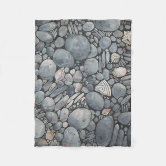 Couverture Polaire Pierres de plage Coques Galets Rochers Peinture Ar (Devant)