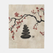 Couverture Polaire Pierres zen Sakura Tree (Devant)