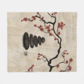 Couverture Polaire Pierres zen Sakura Tree (Devant (Horizontal))