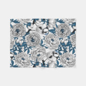 Couverture Polaire Pies blanches et mésanges bleues (Devant (Horizontal))