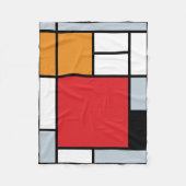 Couverture Polaire Piet Mondrian - Composition avec un grand plan rou (Devant)