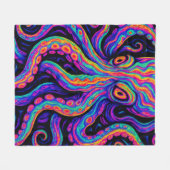 Couverture Polaire Pieuvre colorée Trippée (Devant (Horizontal))