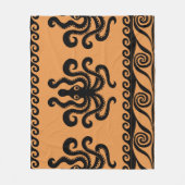 Couverture Polaire Pieuvre grecque ancienne, motif à vagues (Devant)