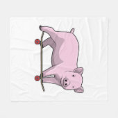 Couverture Polaire Pig as skater avec skate (Devant (Horizontal))