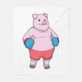 Couverture Polaire Pig at Boxing with Boxing gloves (Devant)