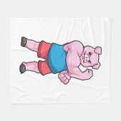 Couverture Polaire Pig comme Bodybuilder avec grand bras Supérieur (Devant (Horizontal))