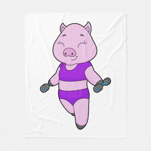Couverture Polaire Pig Fitness Dumbbell (Devant)