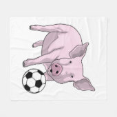 Couverture Polaire Pig Soccer joueur Soccer (Devant (Horizontal))