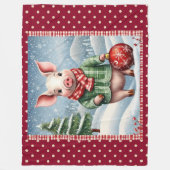 Couverture Polaire Piglet de Noël (Devant)
