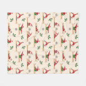 Couverture Polaire Pilates Reformer Santa Seamless Christmas Patterns (Devant (Horizontal))