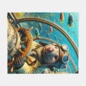 Couverture Polaire Pilote Wombat mignon Imaginaire sous-marin (Devant (Horizontal))