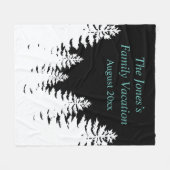 Couverture Polaire Pin noir et blanc minimaliste personnalisé (Devant (Horizontal))