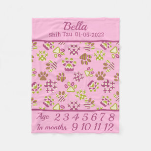 Couverture Polaire Pinces roses Pet Pet Pet Jalon Blanche