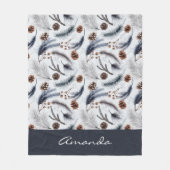 Couverture Polaire Pine Cones & Pine Needles Aquarelles Motif (Devant)