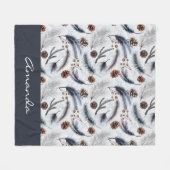 Couverture Polaire Pine Cones & Pine Needles Aquarelles Motif (Devant (Horizontal))