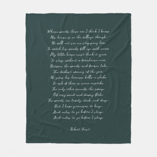 Couverture Polaire Pine Green Custom Poem Song Lyric Quote (Devant)
