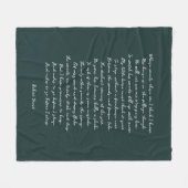 Couverture Polaire Pine Green Custom Poem Song Lyric Quote (Devant (Horizontal))