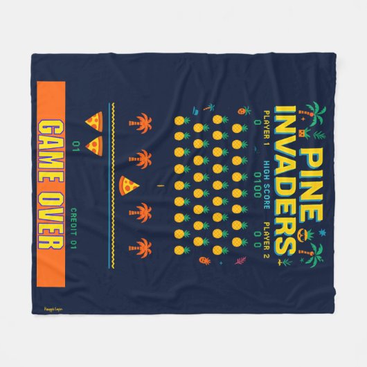 Couverture Polaire Pine Invaders-Pineappy Empire Retro Games Series (Devant (Horizontal))