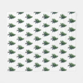 Couverture Polaire Pine Tree avec neige Noël Motif (Devant (Horizontal))