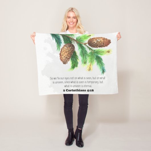 Couverture Polaire Pine verset Bible Blanche polaire (En situation)