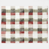 Couverture Polaire Pine Vert ivoire Rouge rayures Noël (Devant (Horizontal))