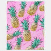 Couverture Polaire Pineapples tropicales et Pink Marble Colorful (Devant)