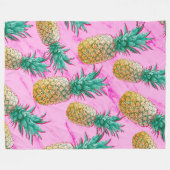 Couverture Polaire Pineapples tropicales et Pink Marble Colorful (Devant (Horizontal))
