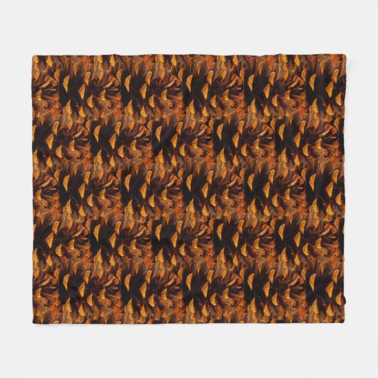 Couverture Polaire Pinecone motif chute rustique nature brun noir (Devant (Horizontal))