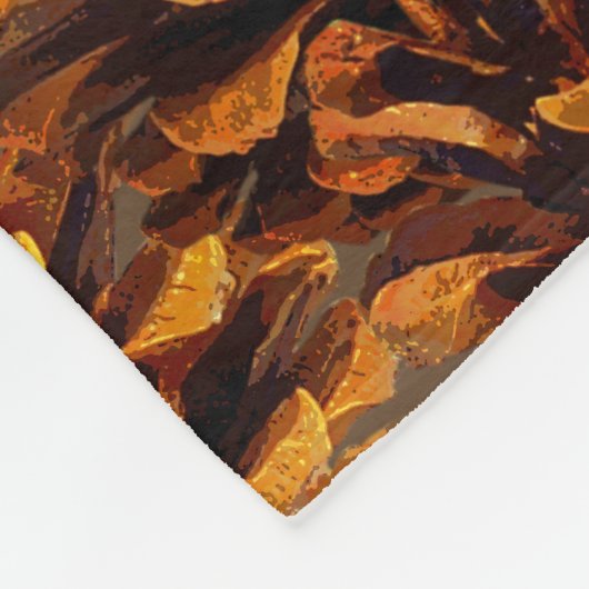 Couverture Polaire Pinecone motif chute rustique nature brun noir (Coin)