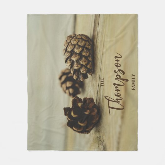 Couverture Polaire Pinecones Brown Rustiques Automne Photo Nom person (Devant)